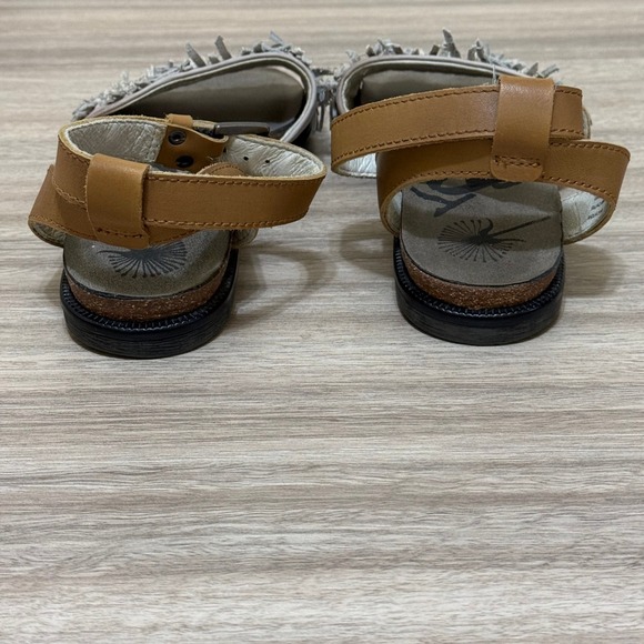 OTBT Sandals Women 6.5 Dove Gray Voyage‎ Flat Leather Woven Ankle Strap Festival - Picture 6 of 8